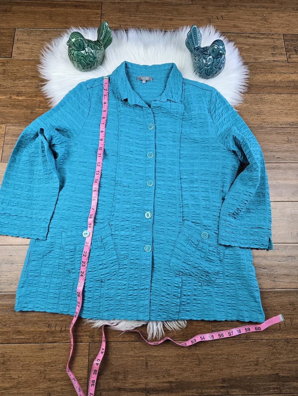 Habitat Seersucker Crinkled Shirt Jacket  Large - Picture 14 of 14